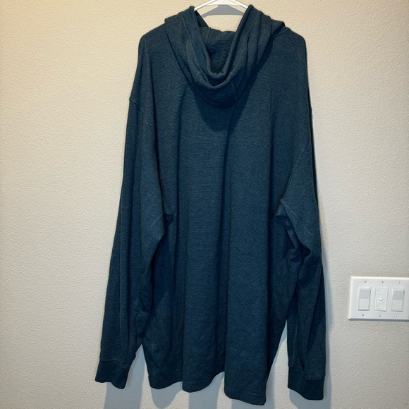 Duluth Trading Co. Men's 3XL Henley Waffle Knit Thermal Long Sleeve Burly Hoodie - Picture 3 of 6